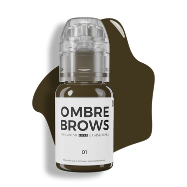 Ombre Brows pigmenten Perma Blend Luxe Paulina Osinkowska set zes pigmenten ontworpen natuurlijke mooie langdurige ombre brows elegante transparante display geleverd uitgebreide kleurenkaart PMU