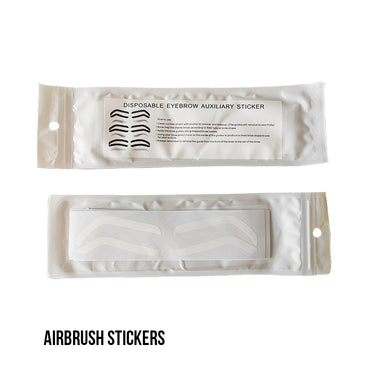 Standaardairbrushstickers2 from Amavi PMU ~ Airbrush Eyebrow Sticker Set; silicone, silver laser, or paper