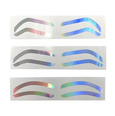 Zilver airbrush stickers from Amavi PMU ~ Autocollants aérographe set sourcils; silicone, laser argenté ou papier