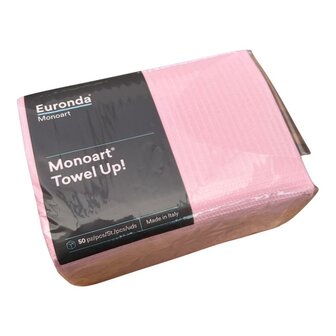 Large black Monoart Towel Up patient towels, dental bibs, cellulose, highly absorbent, waterproof polyethylene film, resealable